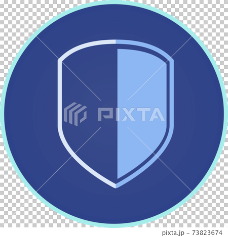 シンプルな盾 セキュリティのアイコン カラー のイラスト素材