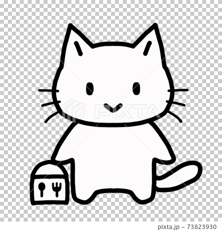 取出貓的線條藝術的插圖 73823930