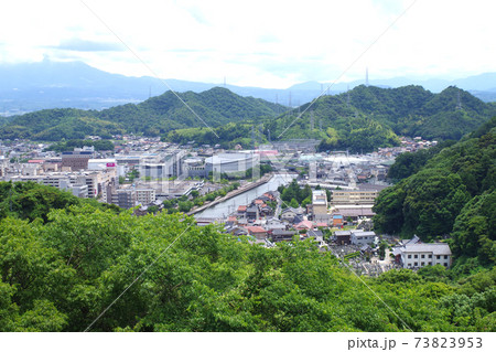 米子城址から眺めた街並の景色 73823953