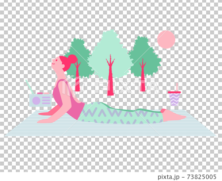 做瑜伽的少婦在公園在度假 73825005