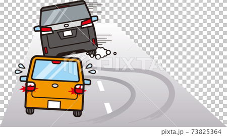 黒いミニバンに無理矢理追い越しされるコンパクトカー 73825364