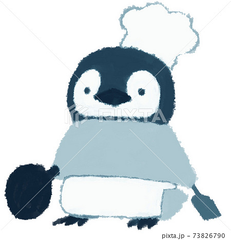 コックの赤ちゃんペンギンのイラスト素材