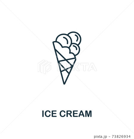 Ice Cream icon from fastfood collection. Simple line element Ice Cream symbol for templates, web design and infographics 73826934