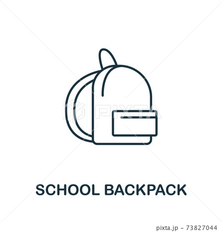 School Backpack icon from education collection. Simple line School Backpack icon for templates, web design and infographics 73827044