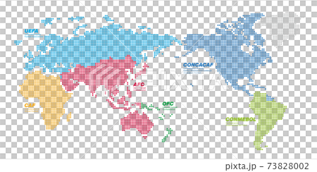 Map of the Federation of International Football Associations made up of square dots with rounded corners 73828002