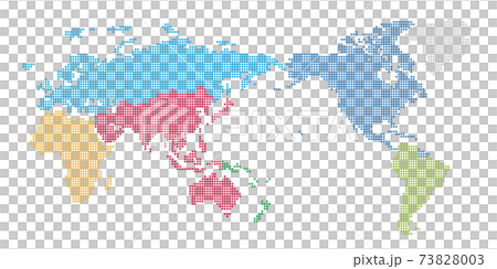 Map of the Federation of International Football Associations made of rounded square dots, centered on the Pacific Ocean, without letters 73828003