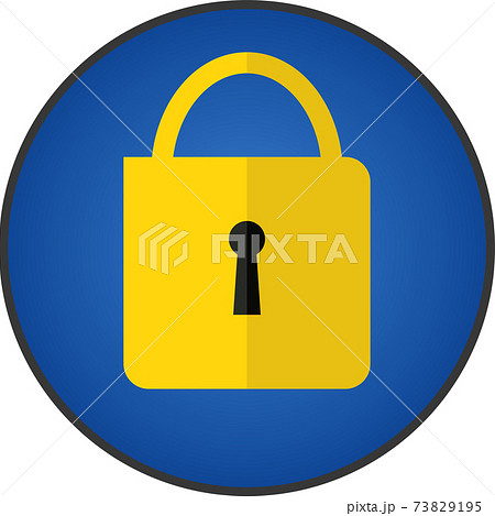 シンプルなロック 鍵アイコンのイラスト素材