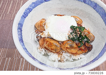 家庭的で素朴な自家製の「牡蠣ごはん」色鉛筆画風 家庭的で素朴な自家製の「牡蠣ごはん」色鉛筆画風 73830226