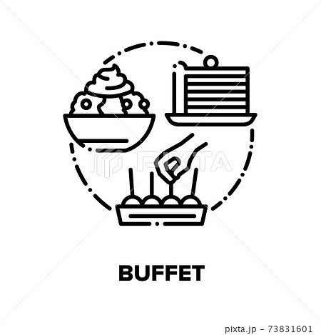 Buffet Menu Vector Concept Black Illustrations 73831601