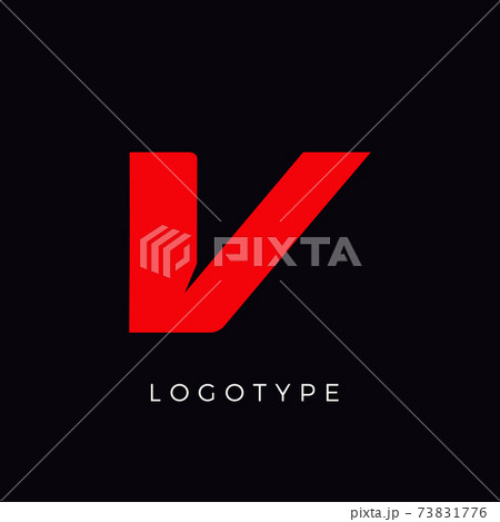 Speed letter V. Red race monogram logo. Italic bold racing style vector latin character. Letter for branding. Typeset design. Speed letter V. Red race monogram logo. Italic bold racing style vector latin character. Letter for branding. Typeset design. 73831776