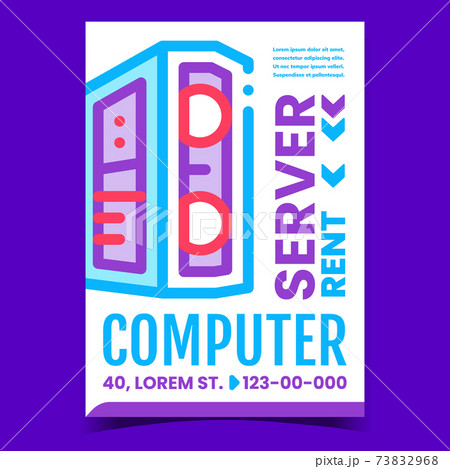 Computer Rent Server Promotional Banner Vector 73832968