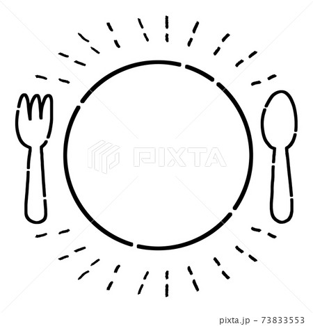 イラスト素材 テイクアウト 食事 スプーン フォークのイラスト素材