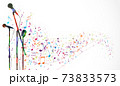 Colorful music notes background, abstract sign and symbol 73833573