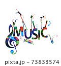 Colorful music notes background, abstract sign and symbol 73833574