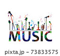 Colorful music notes background, abstract sign and symbol 73833575