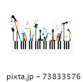 Colorful music notes background, abstract sign and symbol 73833576