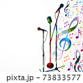 Colorful music notes background, abstract sign and symbol 73833577