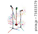 Colorful music notes background, abstract sign and symbol 73833579