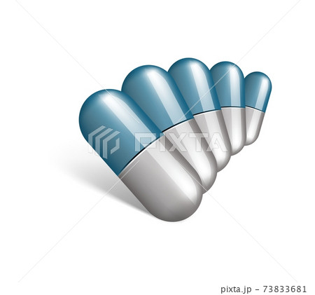 Vector Realistic Medical Pill Icon Set Closeup Isolated on White Background. Design template of Pills, Capsules for graphics, Mockup. Medical and Healthcare Concept 73833681