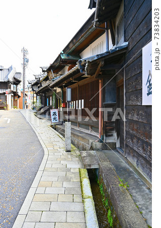 中津川宿　枡形　下町　町並み　中山道　中津川市 73834203