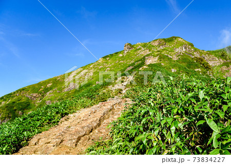 真夏の谷川岳西黒尾根の登山道 真夏の谷川岳西黒尾根の登山道 73834227