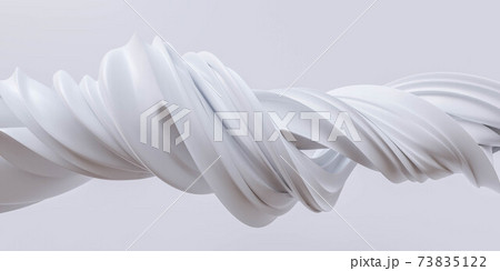 White 3d spiral screw geometric shape abstract digital 3d render illustration 73835122