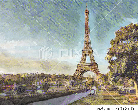 エッフェル塔のイラスト素材