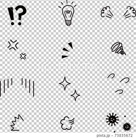 感情を表すアイコン（黒・線画） 73835672
