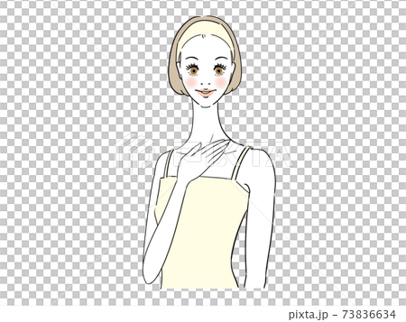 A woman giving a hand sign to show her sincerity 73836634