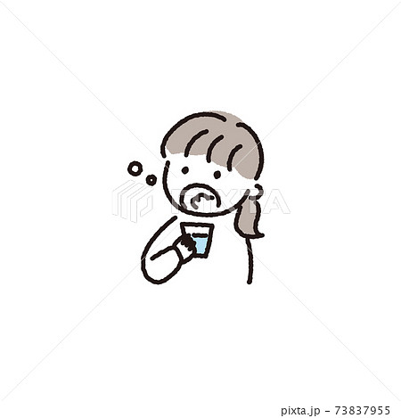 うがいをする人のイラストのイラスト素材 うがいをする人のイラストのイラスト素材