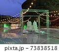 Ice melting in an outdoor skating rink. Mobile photo 73838518