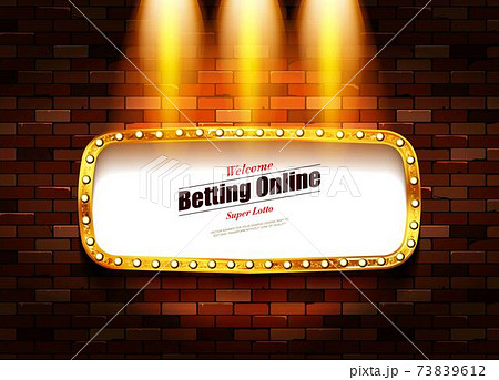 Casino banner on a shining retro billboard. 73839612