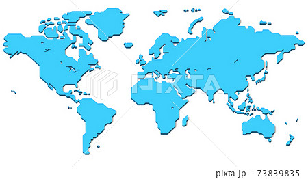 世界地図 影あり 簡略化されたアウトラインの世界地図 のイラスト素材 7395