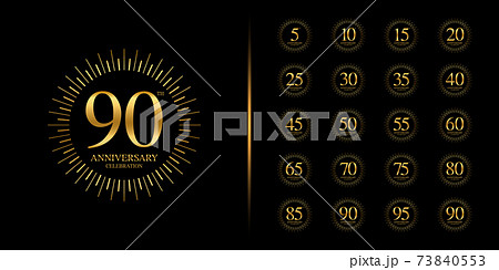 Set of anniversary logotype. Golden anniversary celebration emblem design. Set of anniversary logotype. Golden anniversary celebration emblem design. 73840553