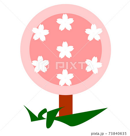 桜アイコン 花 ピンク 白バック ポイント かわいい おしゃれ のイラスト素材