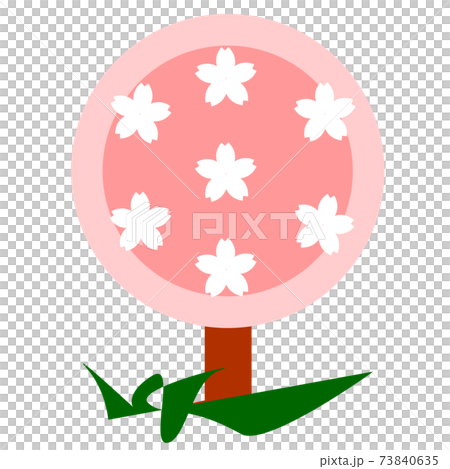 桜アイコン 花 ピンク 白バック ポイント かわいい おしゃれ のイラスト素材