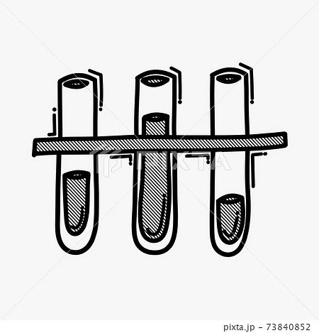 Test tube doodle vector icon. Drawing sketch illustration hand drawn line eps10 73840852