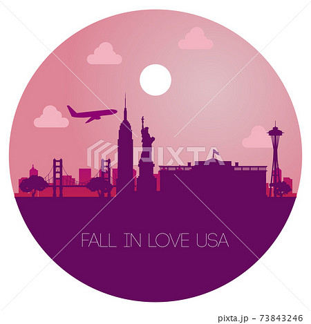 famous landmark of usa,silhouette design 73843246