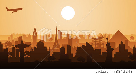 famous landmark of the world,silhouette design famous landmark of the world,silhouette design 73843248