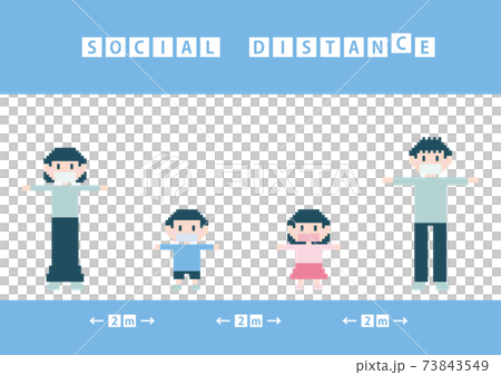 Pixel art family social distance POP 73843549