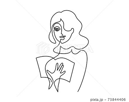International women day card. Abstract portrait of woman 73844406
