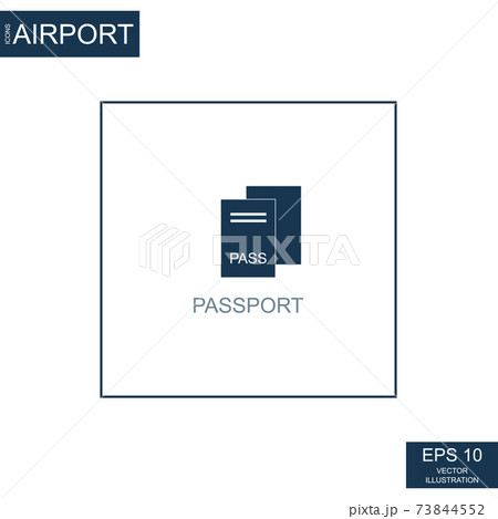 Abstract icon passport on airport theme - Vector 73844552