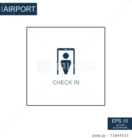 Registration abstract icon on airport theme - Vector 73844553