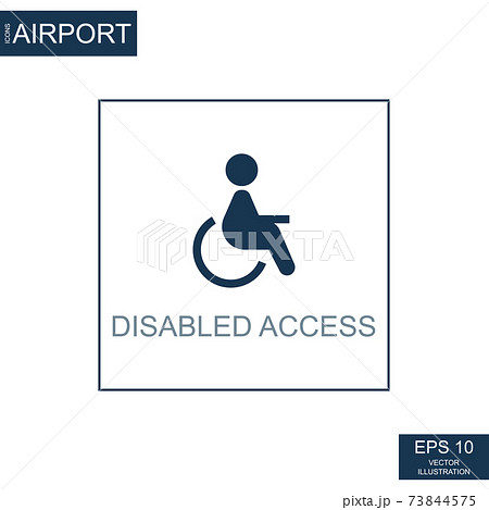 Abstract icon wheelchair on airport theme - Vector 73844575