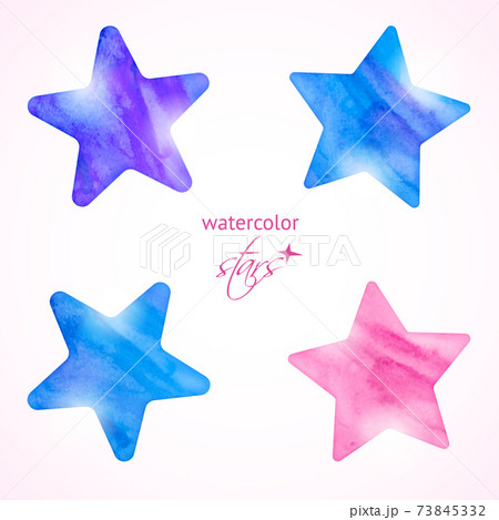 Watercolor stars set 73845332