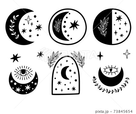 Sun Moon Boho Clipart logo art, Celestial Zodiac Esoteric Spiritual Decor,  Halloween Clip Art 2940545 Vector Art at Vecteezy