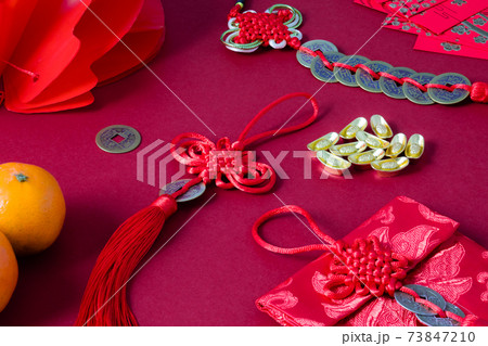 Chinese New Year Decoration - Red Copper Coins Mascot Chinese New Year Decoration - Red Copper Coins Mascot 73847210
