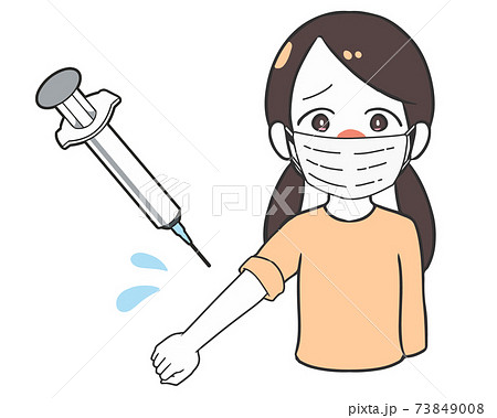 ワクチンを打つ 風邪 マスク 女の子 ワクチンを打つ 風邪 マスク 女の子 73849008