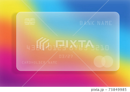 Vector drawing. Glass bank card. Glass morphism. 73849985