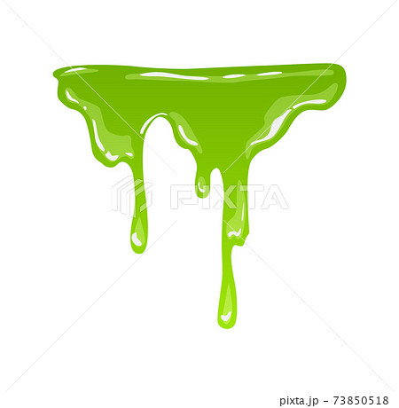 Green Slime Goo Blob Splashes Toxic Dripping のイラスト素材